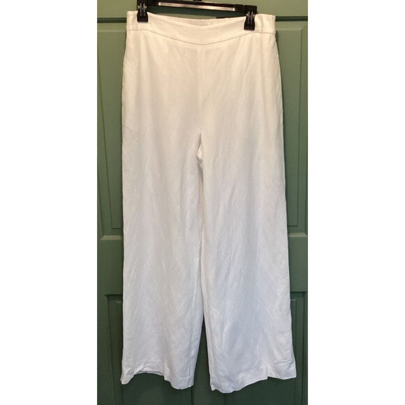 Nine West Women's Linen Blend Pants Size 8 Lined Wide-Leg Minimalistic Career - Picture 1 of 8